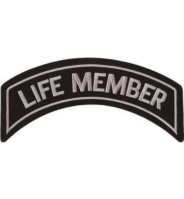 Life Member Patch In Silver - LARGE