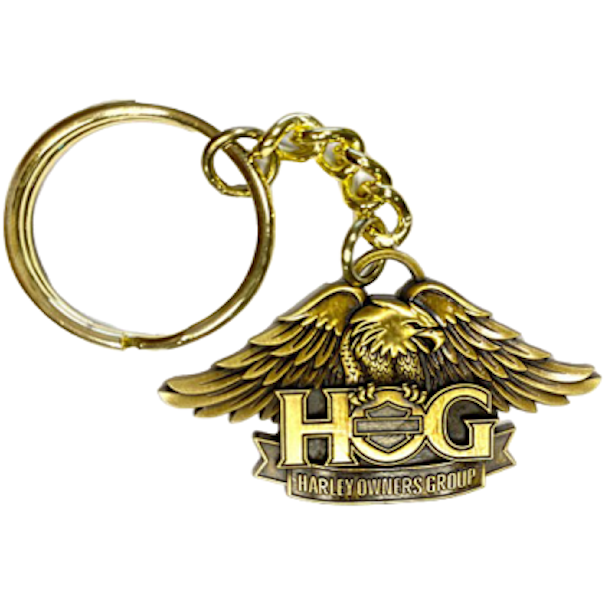 H.O.G. Eagle Keyring In Antique Brass
