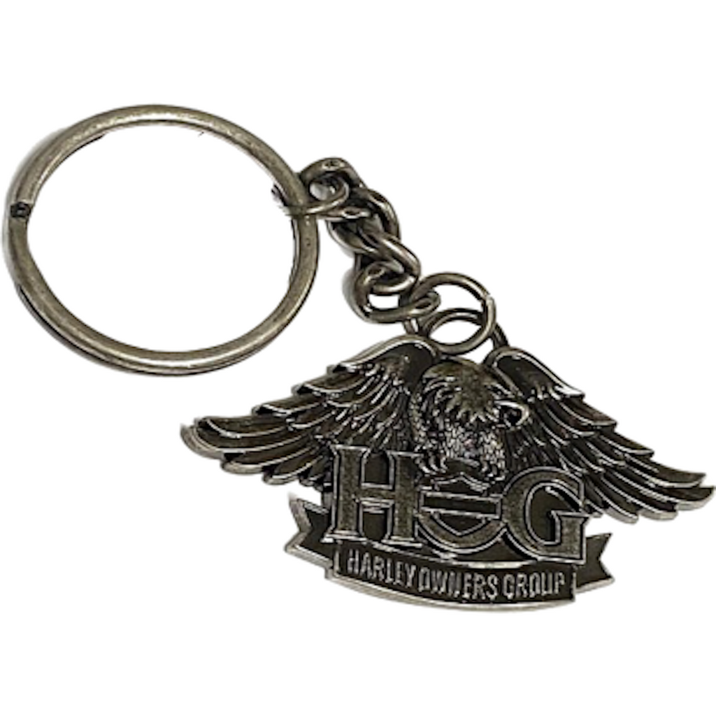 H.O.G. Eagle Keyring Antique Silver