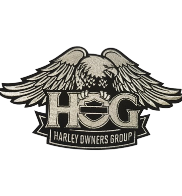 HOG Eagle Patch in Silber – GROß